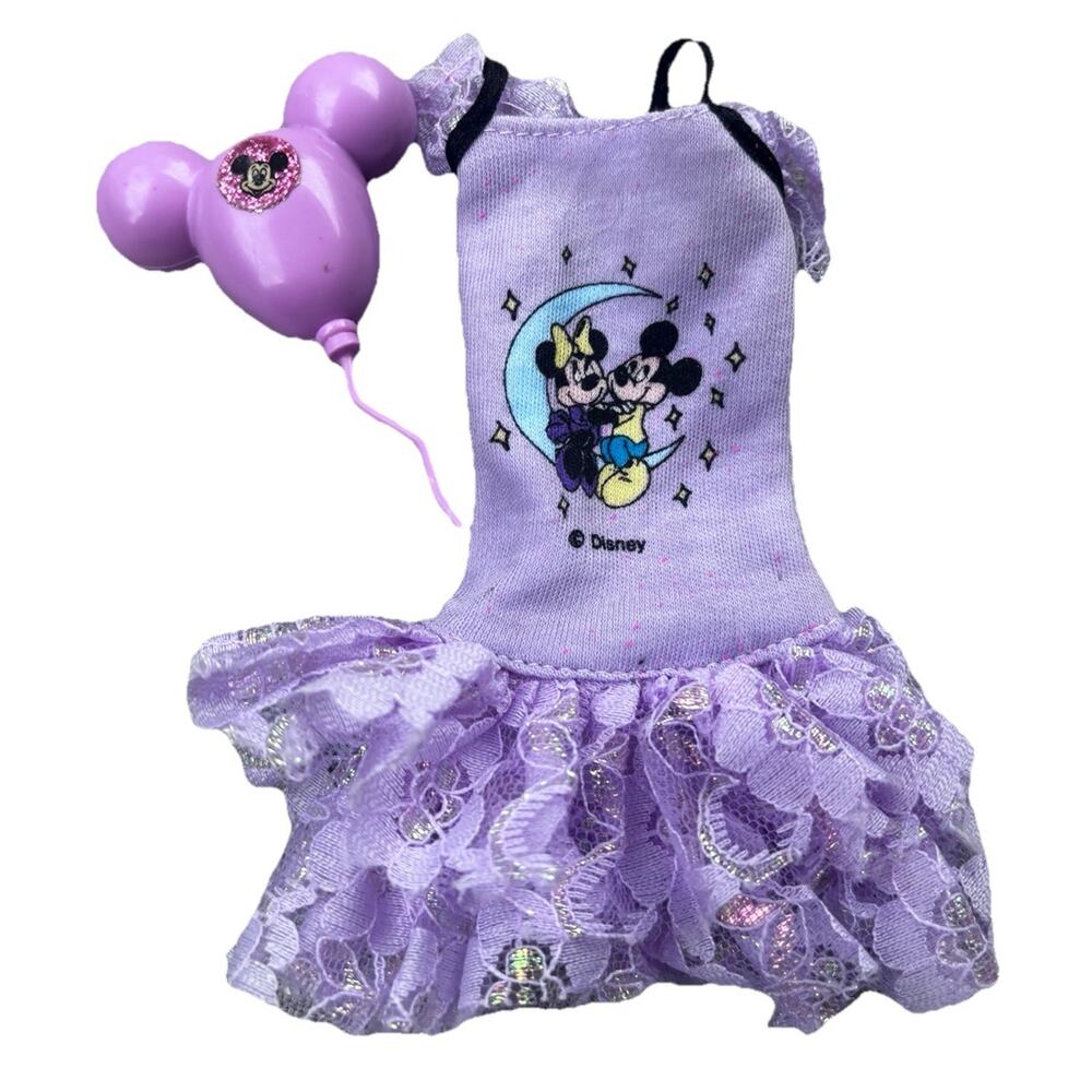Barbie Doll 80's 90's DISNEY FASHIONS Mickey Minnie PURPLE DRESS Balloon